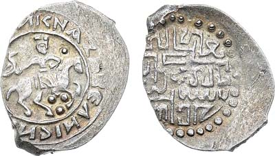 Лот №436,  Великое Княжество Московское. Великий Князь Василий Дмитриевич или Василий II Тёмный. Денга 1425-1428 гг.