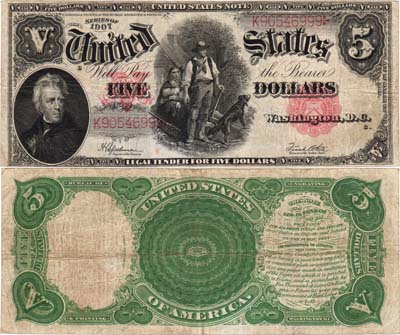 Лот №217,  США. 5 долларов 1907 года.