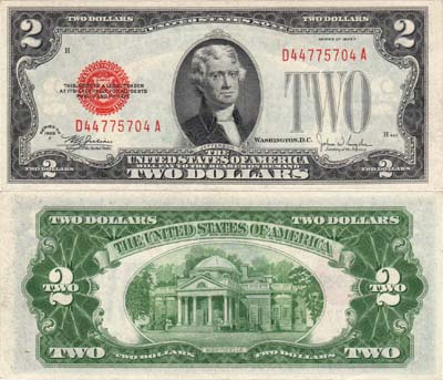 Лот №219,  США. 2 доллара. Серия 1928 F.