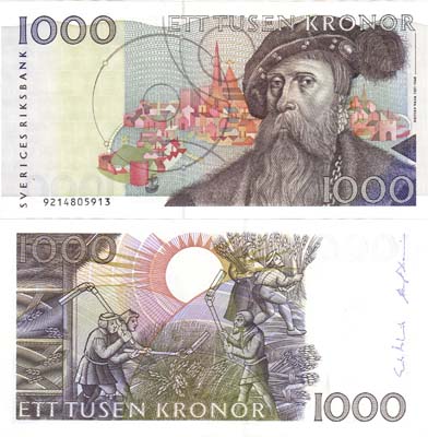 Лот №238,  Швеция. 1000 крон 1992 года.