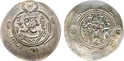 Лот №128,  Аббасидский халифат. Табаристан. Шахиншах Шарвин I. 1/2 драхмы 772-797 гг. В слабе ННР UNC.