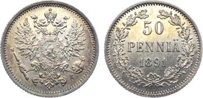 Лот №1439, 50 пенни 1891 года. L.