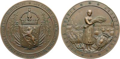Лот №1452, Медаль 1894 года. 10-я сельскохозяйственная выставка в Вазе.