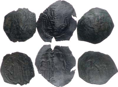 Лот №179,  Фессалоникская империя. Император Маниуил Комнин-Дука. Сборный лот из 3 монет аспрон трахи 1224-1246 гг.