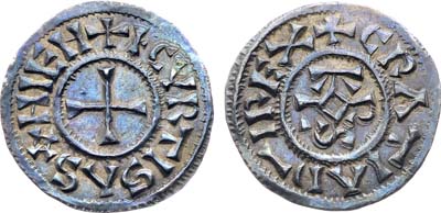 Лот №181,  Франция. Западно-Франкское королевство. Король Карл II Лысый. Денье 843-877 гг.