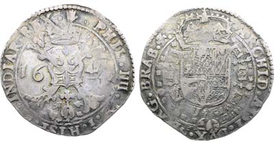 Лот №222,  Испанские Нидерланды. Брабант. Король Филипп IV Испанский. Патагон 1647 года.