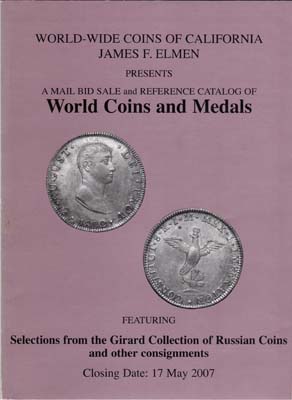 Лот №2378,  James F. Elmen. Каталог аукциона. Коллекция Жирара.
