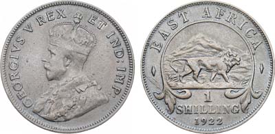 Лот №237,  Британская Восточная Африка. Колония. 1 шиллинг 1922 года.