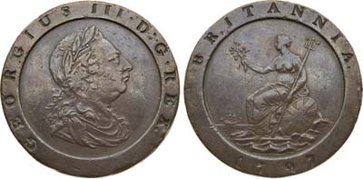 Лот №241,  Королевство Великобритания. Король Георг III. 2 пенса 1797 года.