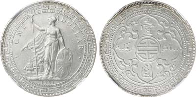 Лот №245,  Великобритания. Королева Виктория. Торговый доллар 1901 года. В слабе ННР XF DETAILS.