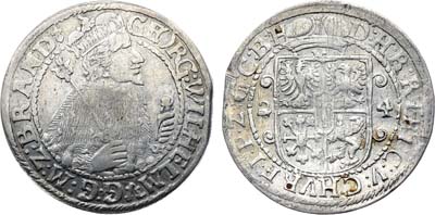 Лот №258,  Германия. Герцогство Бранденбург-Пруссия. Герцог Георг Вильгельм. Орт (1/4 талера) 1624 года.