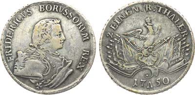 Лот №265,  Германия. Королевство Пруссия . Король Фридрих II. 1/2 талера 1750 года.