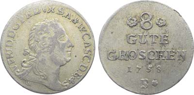 Лот №268,  Германия. Княжество Анхальт-Бернбург. Князь Виктор II Фридрих. 8 гутегрошей 1758 года.