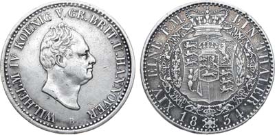 Лот №276,  Германия. Королевство Ганновер. Король Вильгельм IV. Талер 1834 года.