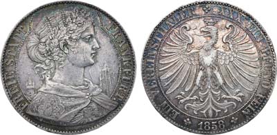 Лот №278,  Германия. Вольный имперский город Франкфурт. Талер 1858 года.