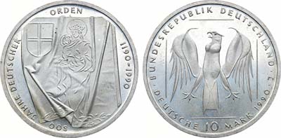 Лот №320,  ФРГ (Федеративная Республика Германия). 10 марок 1990 года. 800 лет Тевтонскому Ордену.