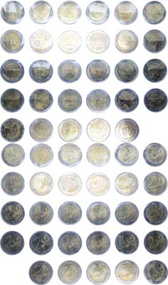 Лот №330,  Набор из 29 юбилейных монет Европы по 2 евро 2007-2015 гг.