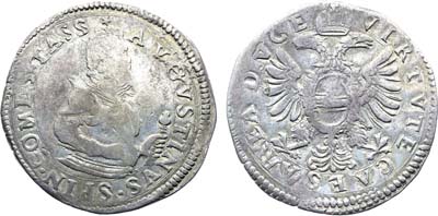 Лот №338,  Италия. Графство Тассароло. Дож Агостино Спинола. 1/4 скудо 1607 года. Редкий тип..