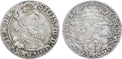 Лот №388,  Речь Посполитая. Король польтский и великий князь литовский Сигизмунд III Ваза. 6 грошей (шестак) 1624 года.