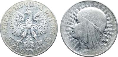 Лот №407,  Польша. Вторая республика. 5 злотых 1934 года. Королева Ядвига.