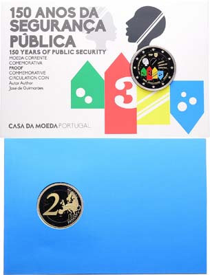 Лот №422,  Португалия. Евросоюз. 2 евро 2017 года. 150 лет Полиции общественной безопасности.