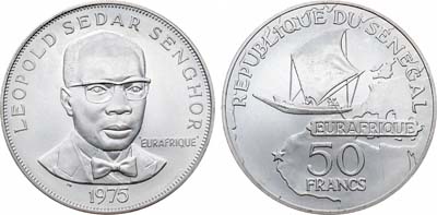 Лот №430,  Сенегал. 50 франков 1975 года. 25-летие программы Евроафрика.