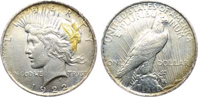 Лот №437,  США. 1 доллар 1922 года.