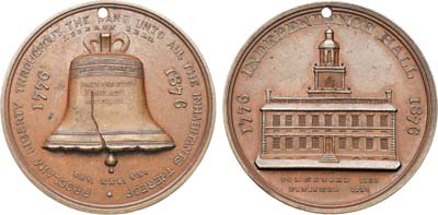 Лот №443,  США. Медаль 1876 года. В память 100-летия независимости Америки.