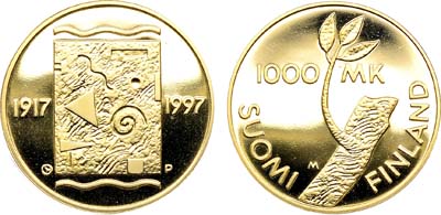 Лот №455,  Финляндия. Республика. 1000 марок 1997 года. 80 лет независимости.