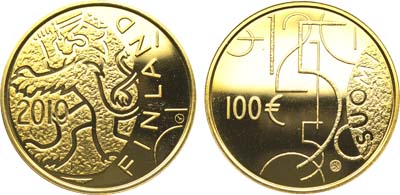 Лот №469,  Финляндия. 100 евро 2010 года. 150 лет финской марке.