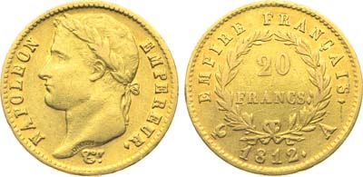 Лот №479,  Франция. Первая империя. Император Наполеон I Бонапарт. 20 франков 1812 года.