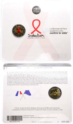 Лот №492,  Франция. Евросоюз. 2 евро 2014 года. Всемирный день борьбы со СПИДом.