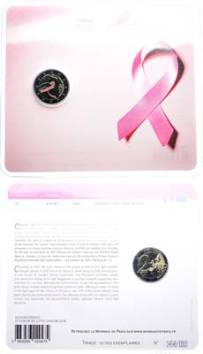 Лот №495,  Франция. Евросоюз. 2 евро 2017 года. 25 лет Розовой ленте.