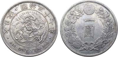 Лот №527,  Япония. Император Муцухито (Мэйдзи). 1 йена 1904 года.
