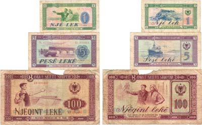 Лот №412,  Албания. Лот из 3 банкнот 1976 года.