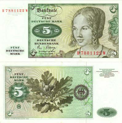 Лот №418,  ФРГ (Федеративная Республика Германия). 5 марок 1980 года.