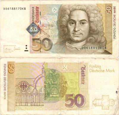 Лот №420,  ФРГ (Федеративная Республика Германия). 50 марок 1996 года.