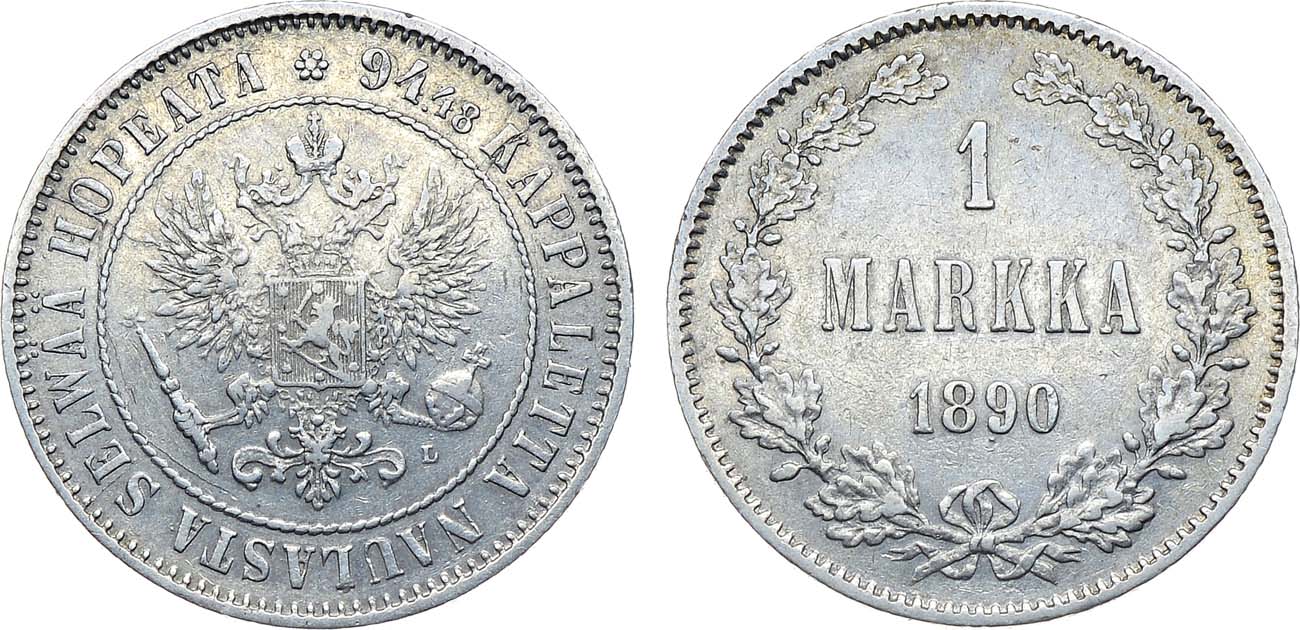 Лот №1307, 1 марка 1890 года. L.