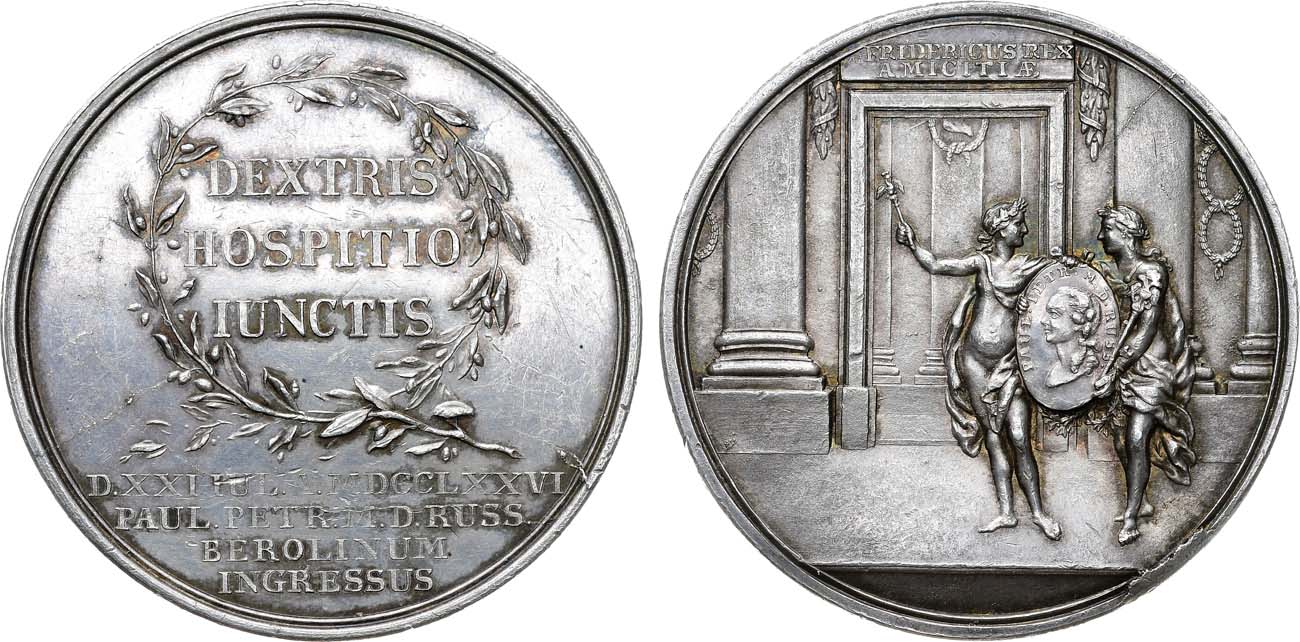 Лот №869, Медаль 1776 года. В память визита Великого Князя Павла Петровича в Берлин.