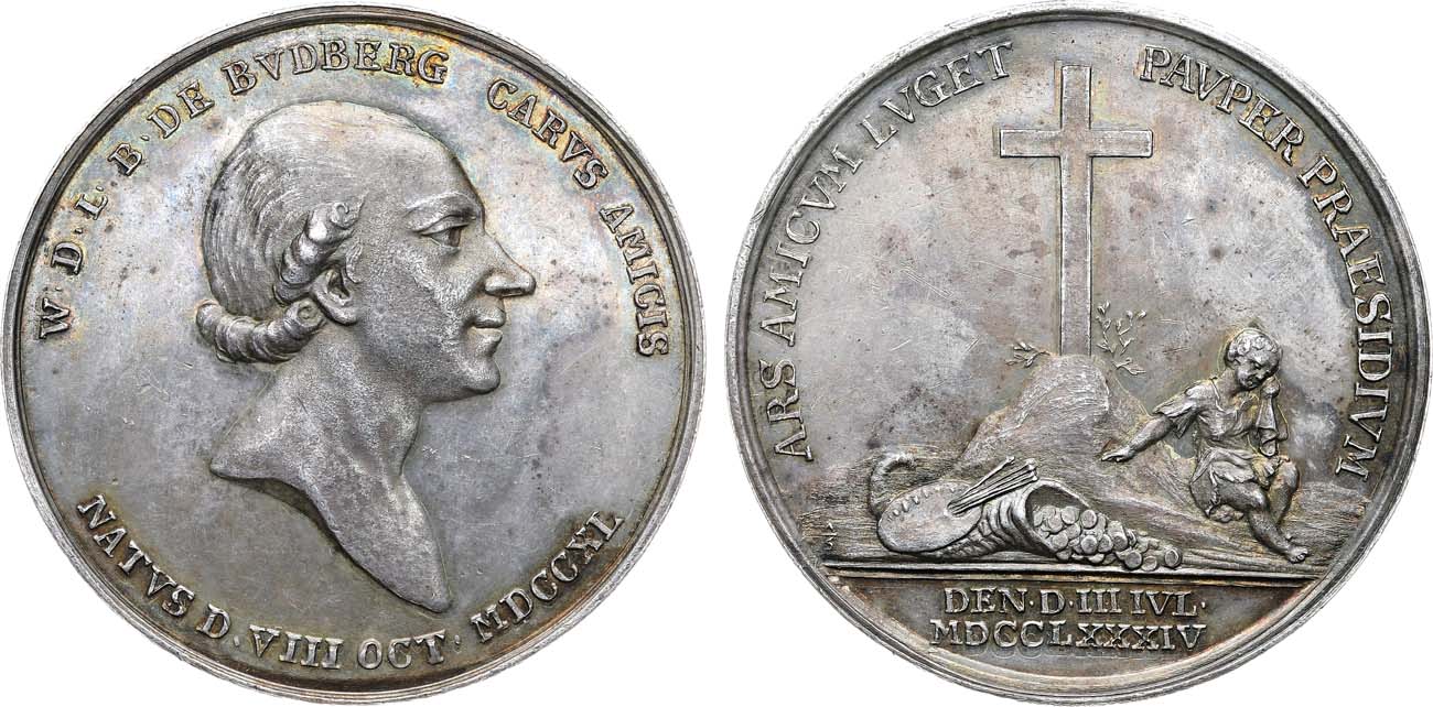 Лот №908, Медаль 1784 года. Смерть барона Вольдемара Дитриха фон Будберга.