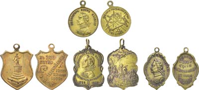 Лот №1483, Сборный лот из 4 жетонов в память 200-летия Полтавской битвы.