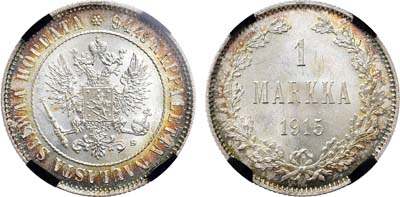 Лот №1550, 1 марка 1915 года. S. В слабе RNGA MS 65.