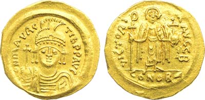 Лот №108,  Византийская империя. Император Маврикий Тиберий. Солид 583-602 гг.