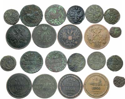 Лот №1191, Сборный лот из 11 монет 1706-1861 гг.