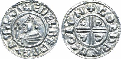 Лот №131,  Англия. Королевство. Король Этельред II Неразумный. 1 пенни 978-1016 гг.