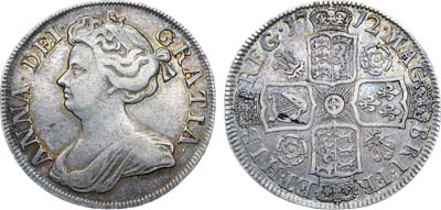 Лот №208,  Великобритания. Королева Анна. 1/2 кроны 1712 года.