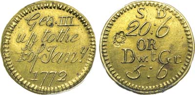 Лот №211,  Великобритания. Король Георг III. Экзагий 1772 года.