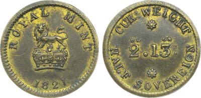 Лот №218,  Великобритания. Экзагий в весе 1/2 Соверена 1821 года.