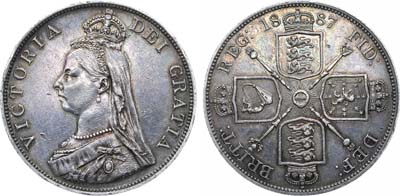 Лот №221,  Великобритания. Королева Виктория. 2 флорина 1887 года.