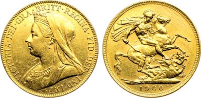 Лот №224,  Великобритания. Королева Виктория. Соверен 1900 года.